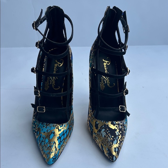 Privileged “Goldie” Multi-Color Strappy Heels – Size 8 - Picture 8 of 8